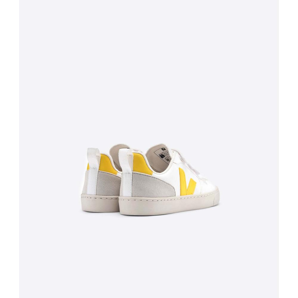 Veja V-10 STRAPS CWL Kids' Shoes White/Orange | CA 802JPQ